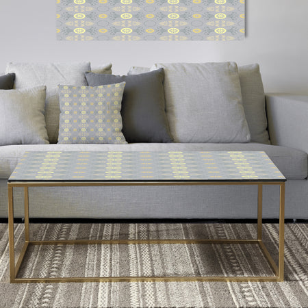 Golden Cornflower Pattern - Metal Glam Coffee Table