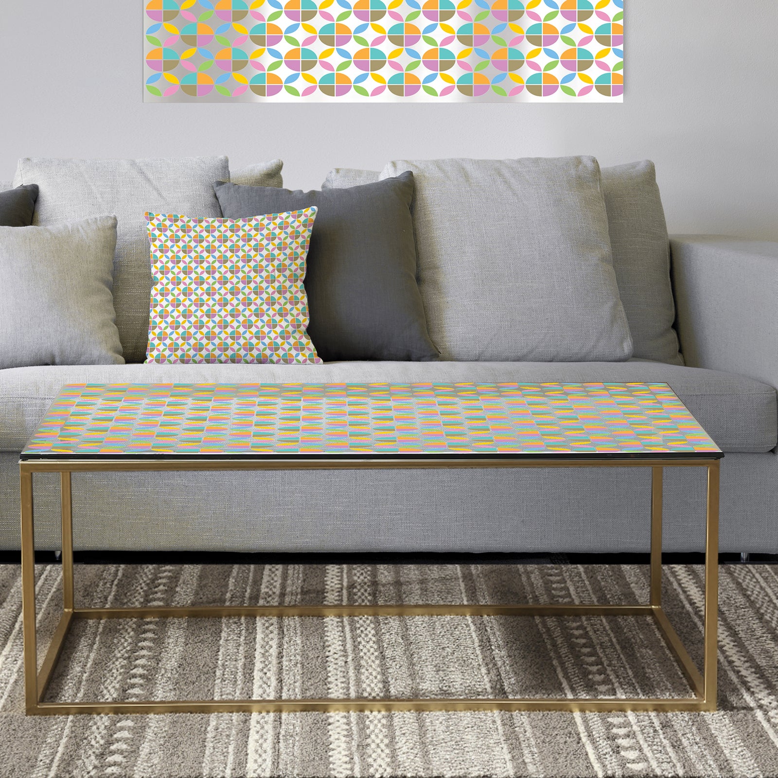 Retro Geometric Design VIII - Metal Glam Coffee Table