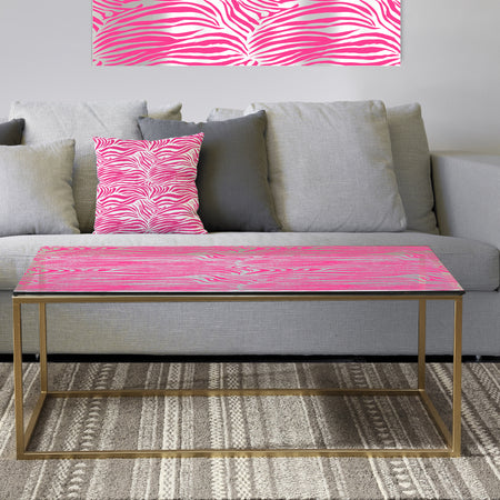 Glamour Zebra Animal Pattern - Metal Glam Coffee Table