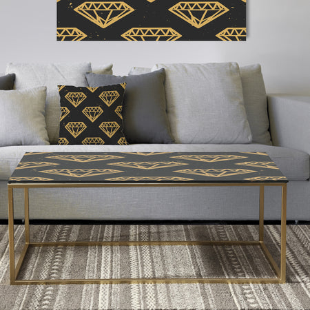 Vintage Golden Diamonds - Metal Glam Coffee Table