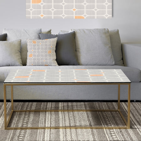Retro Geometrical Pattern II - Metal Glam Coffee Table