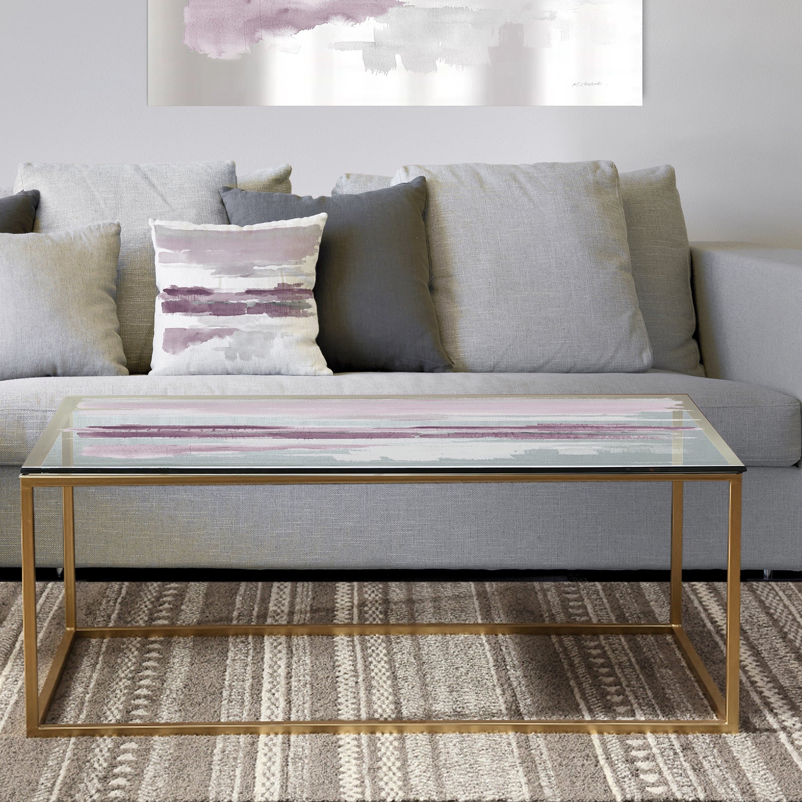 Purple Amethyst Wetlands - Metal Transitional Coffee Table