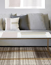 Painted Simple Form Neutral on White - Metal Transitional Coffee Table