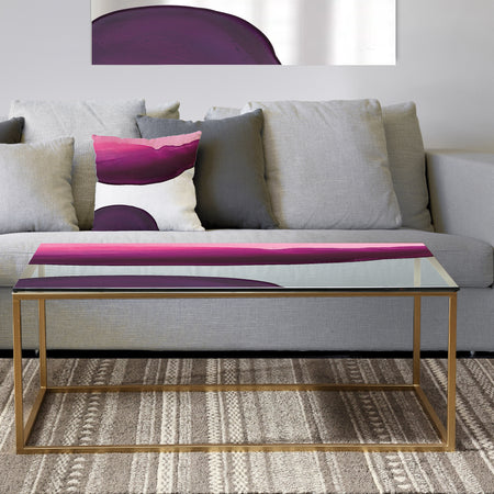 Paint of Magenta Stone - Metal Transitional Coffee Table