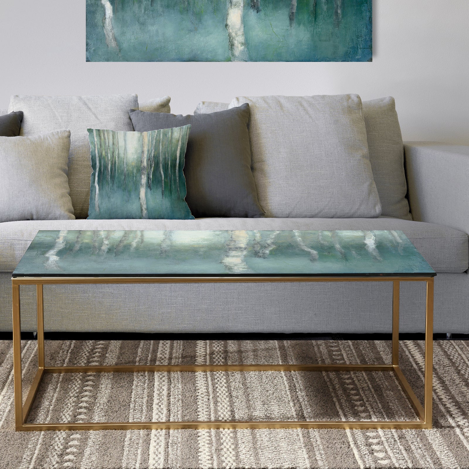 Green Forest Dream - Metal Traditional Coffee Table