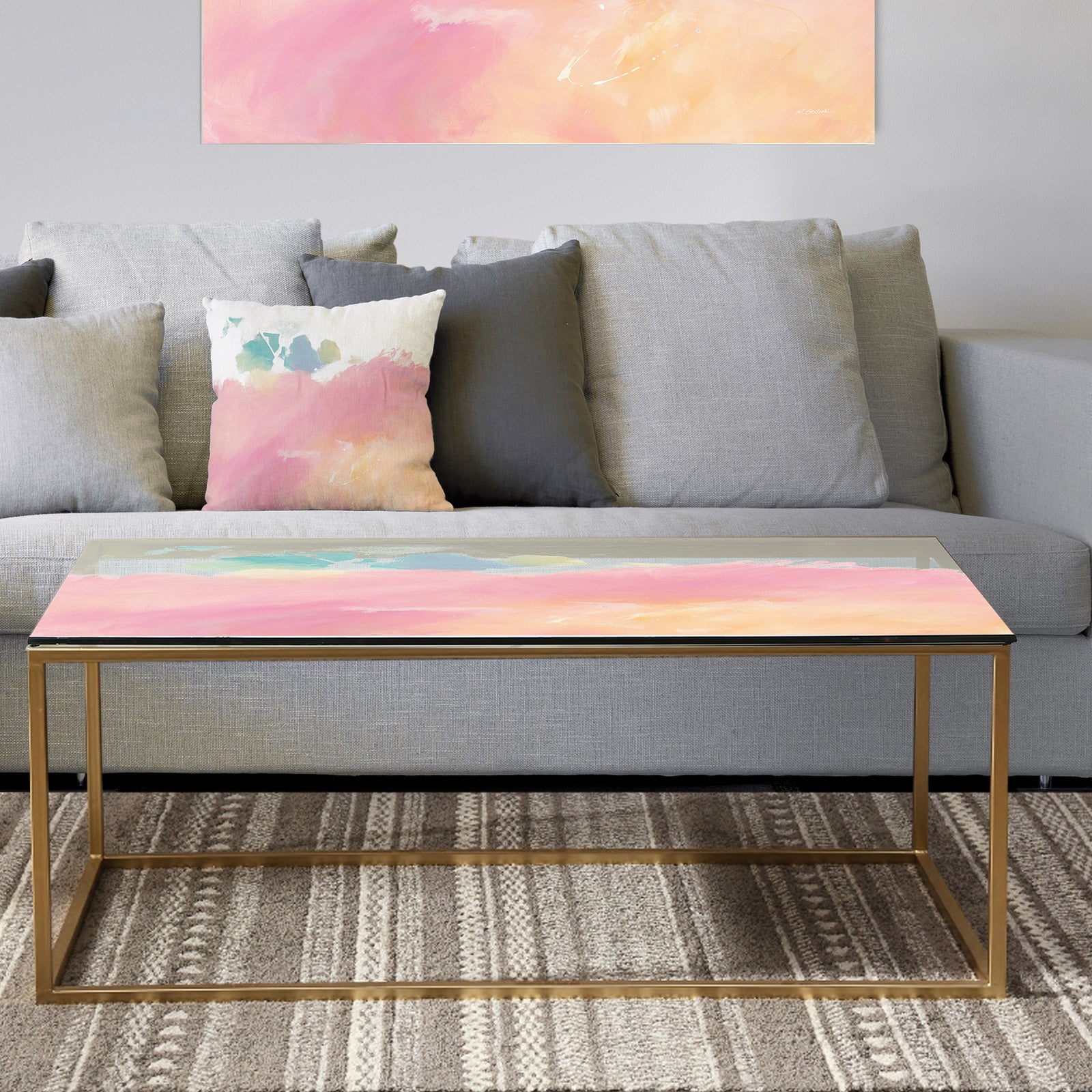 Pink Dream - Metal Modern Coffee Table