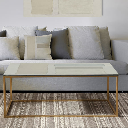 Painted Weaving III FB - Metal Transitional Coffee Table