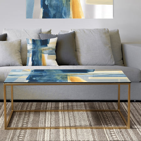 Indigo Panel VI - Metal Traditional Coffee Table