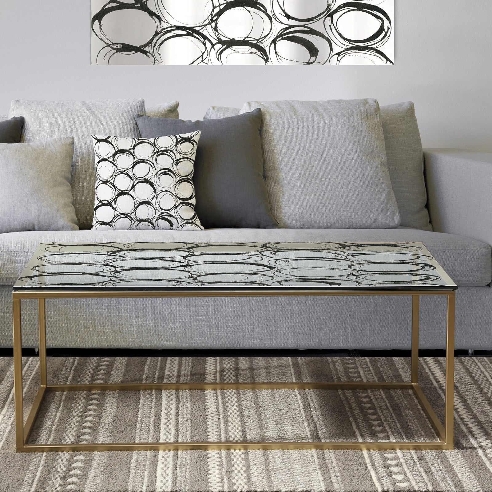 Minimalist Black and White II - Metal Modern Coffee Table