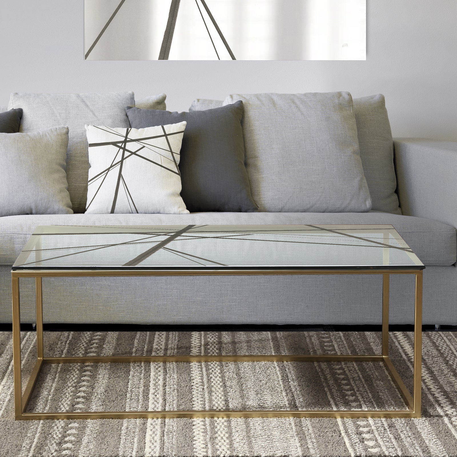 Minimalist Black and White III - Metal Modern Coffee Table