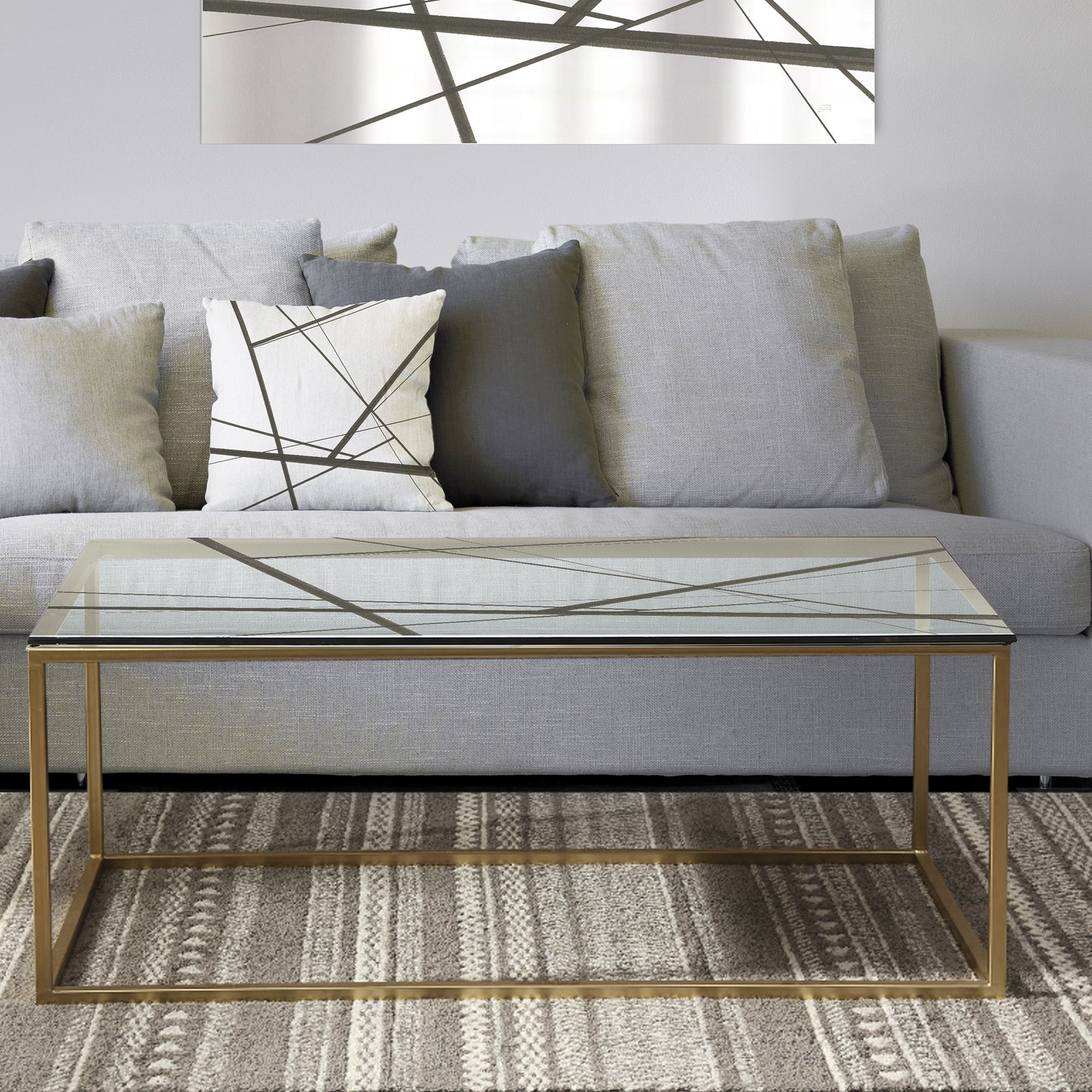 minimalist black and white IV - Metal Transitional Coffee Table