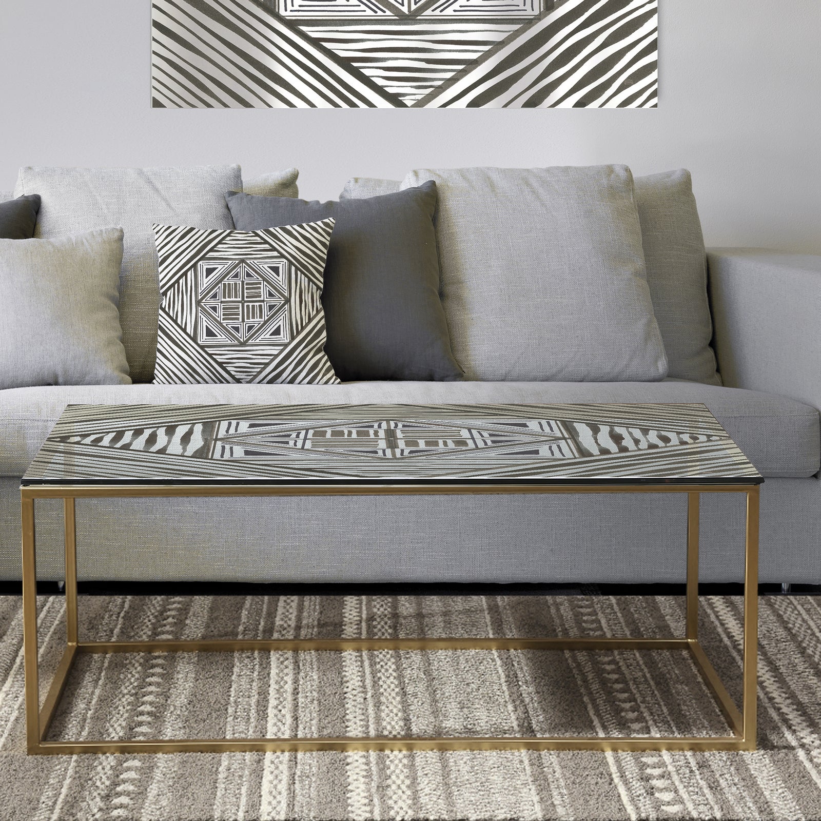 Minimalist Graphics III - Metal Modern Coffee Table