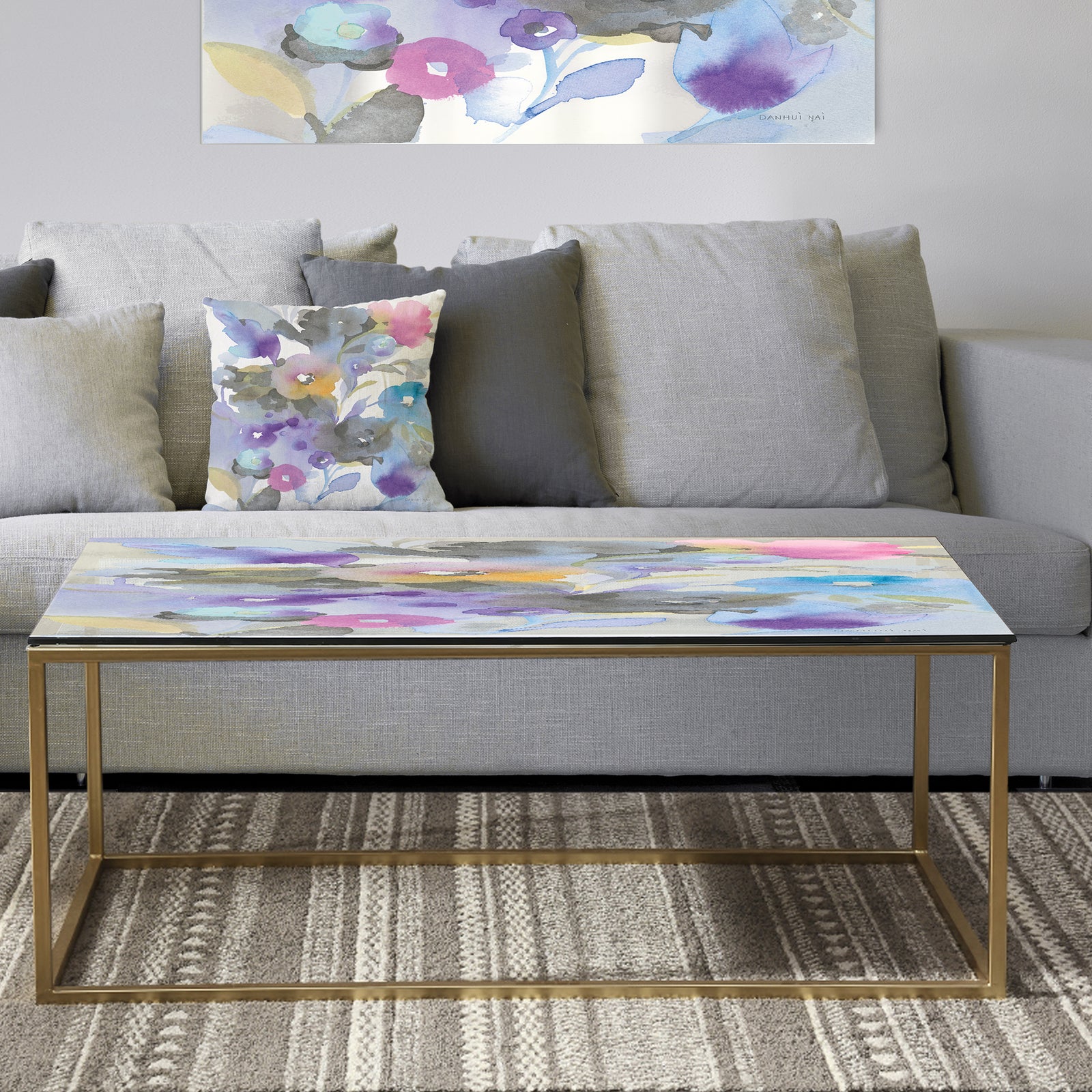 Jewel Garden I - Metal Traditional Coffee Table