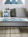 Minimal Triangles IV Blue - Metal Modern Coffee Table