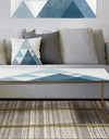 Minimal Triangles III Blue - Metal Modern Coffee Table