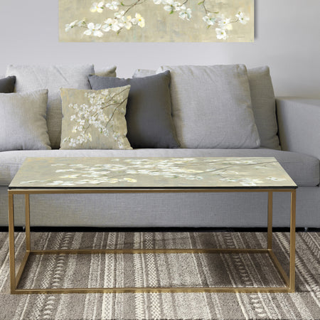 Dogwood in Spring Neutral - Metal Traditional Coffee Table