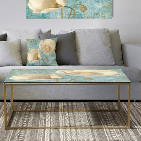 bouquet Poppies on Paisley I - Metal Traditional Coffee Table