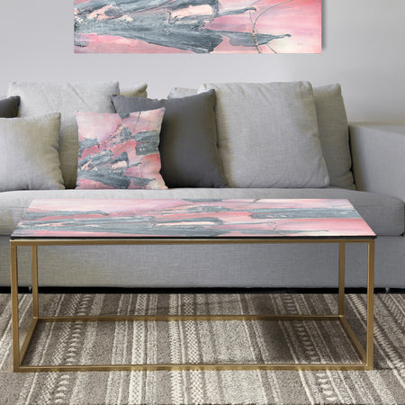 Durty Shabby Pink Blush III - Metal Transitional Coffee Table