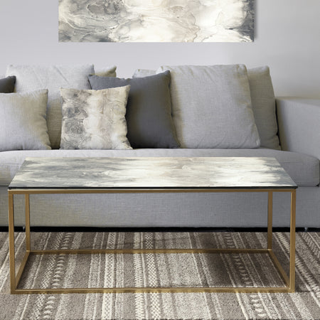 Gray Circles I - Metal Modern Coffee Table