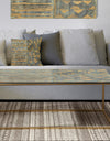 Gold Geometric Tapestry III - Metal Transitional Coffee Table