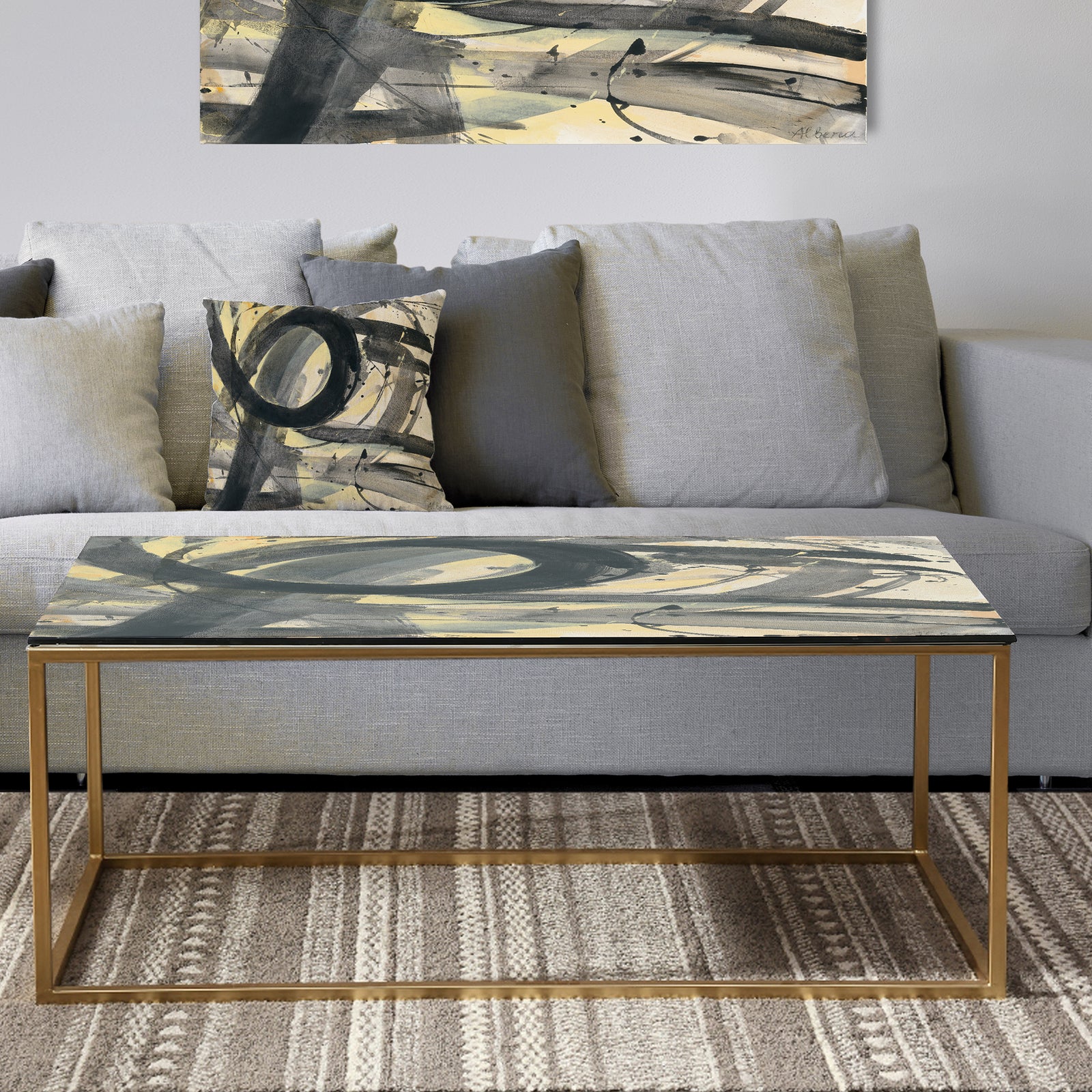 Minimalistic Roller IV - Metal Modern Coffee Table