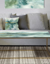 Blue Watercolor Impression with Gold - Metal Traditional Coffee Table