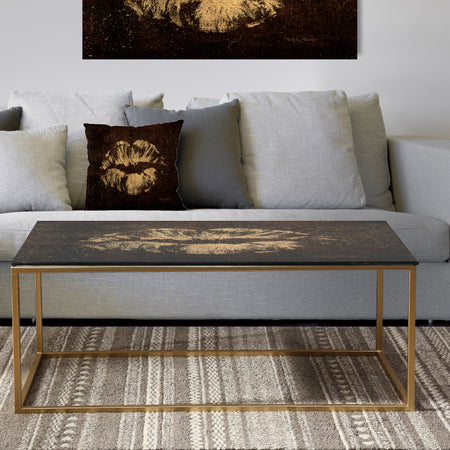 Gold Fashions Lips - Metal Traditional Coffee Table