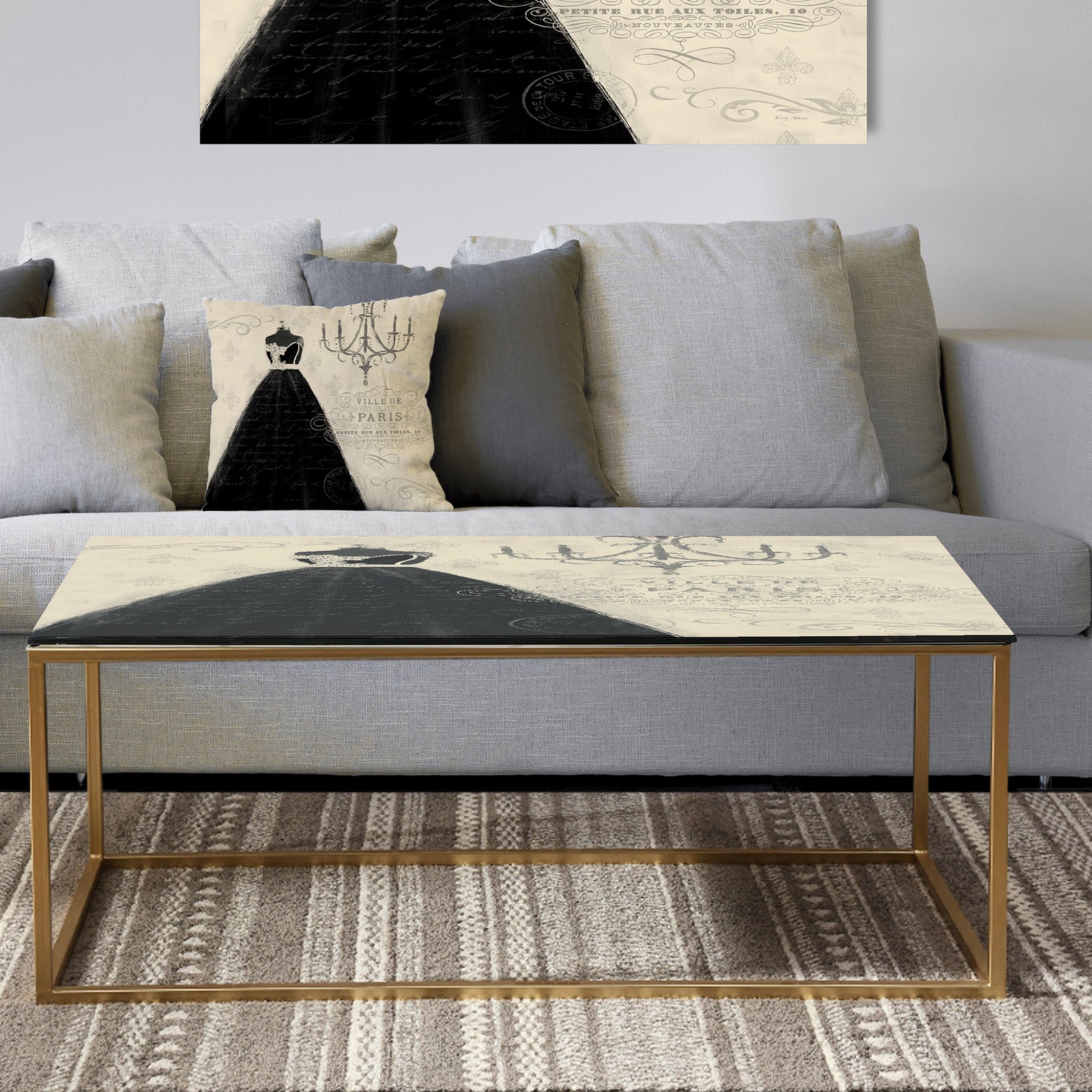 French chandeliers Couture IV - Metal Traditional Coffee Table