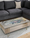 White Stained Glass Floral Art - Modern Coffee Table