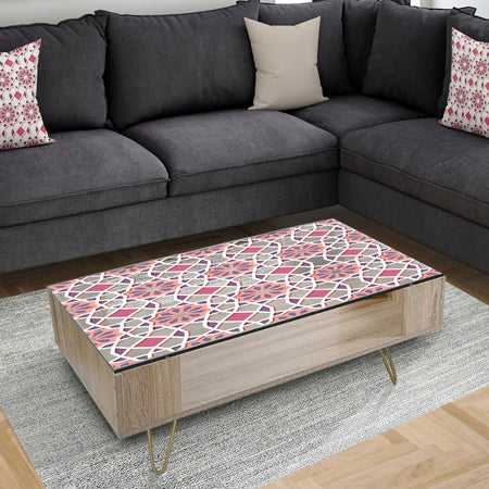 Pink Geometric Flower - Modern Coffee Table