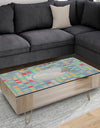 Colored Hexagons On Blue - Modern Coffee Table