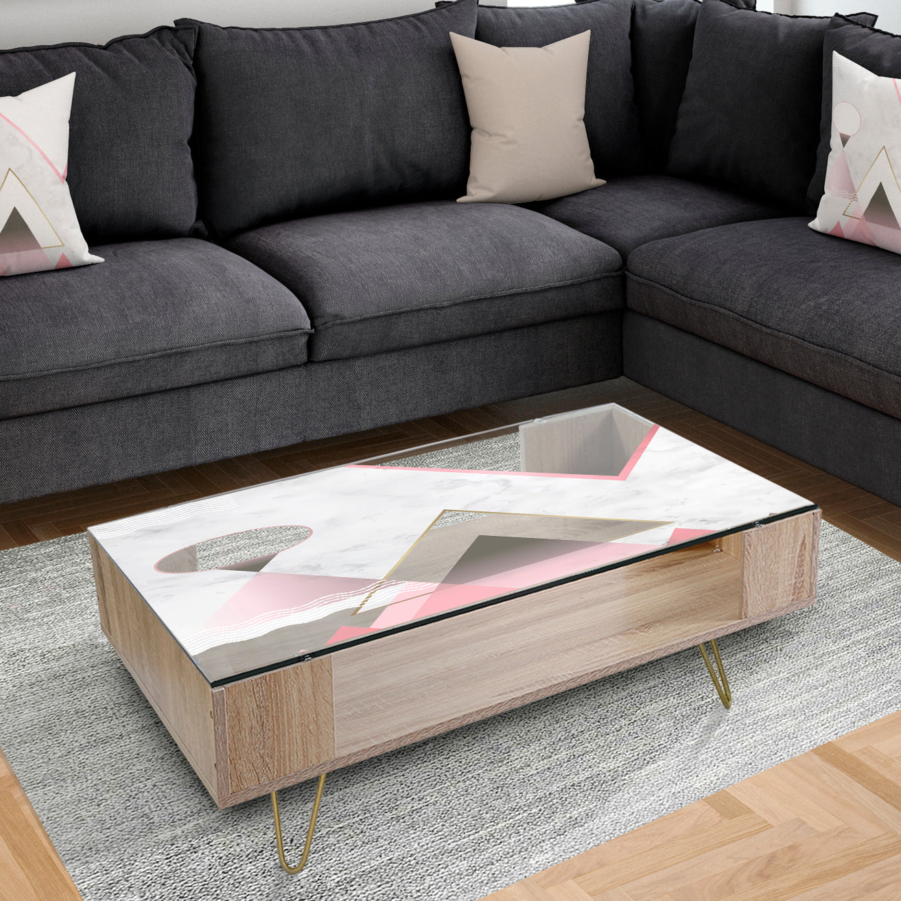Triangular Spacy Spheres 4 - Modern Coffee Table