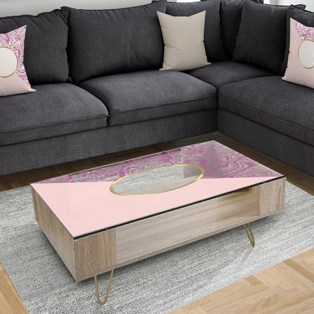 Marbled Pink Marble 1 - Modern Coffee Table