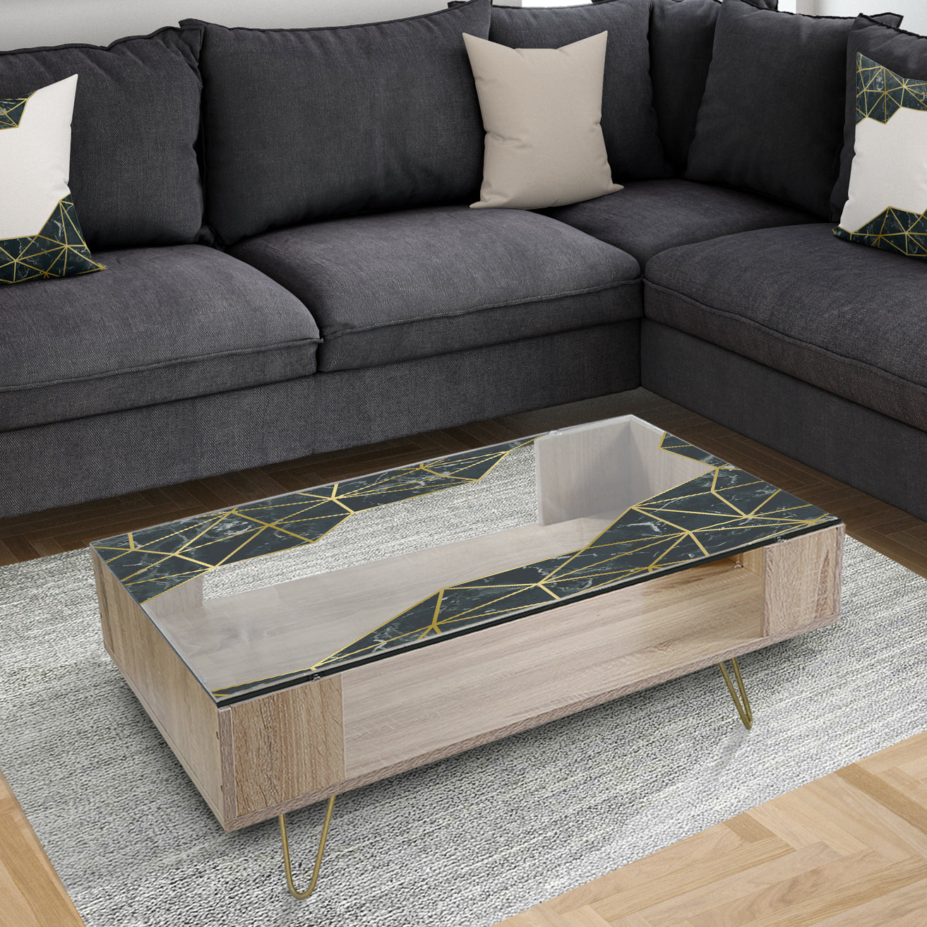 Capital Gold Sleek 11-inch Round Mirror - Glam Coffee Table