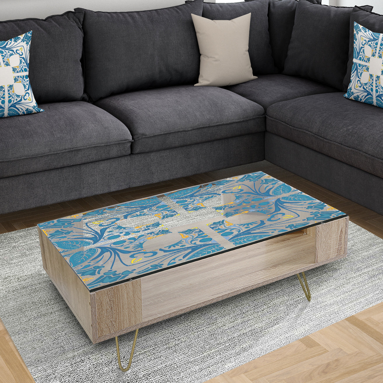 Blue Tiles - Bohemian & Eclectic Coffee Table