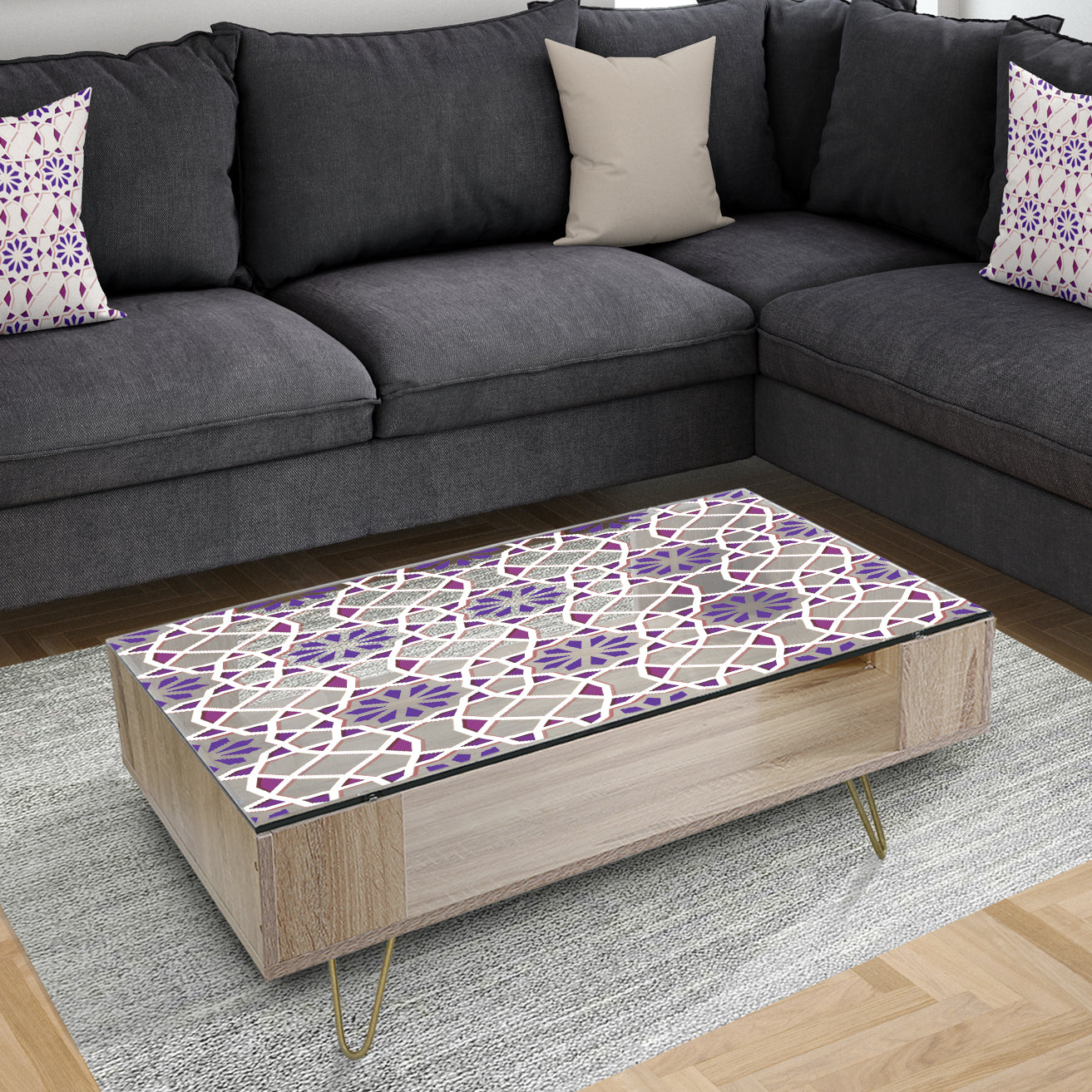 Purple Tiles - Modern Coffee Table