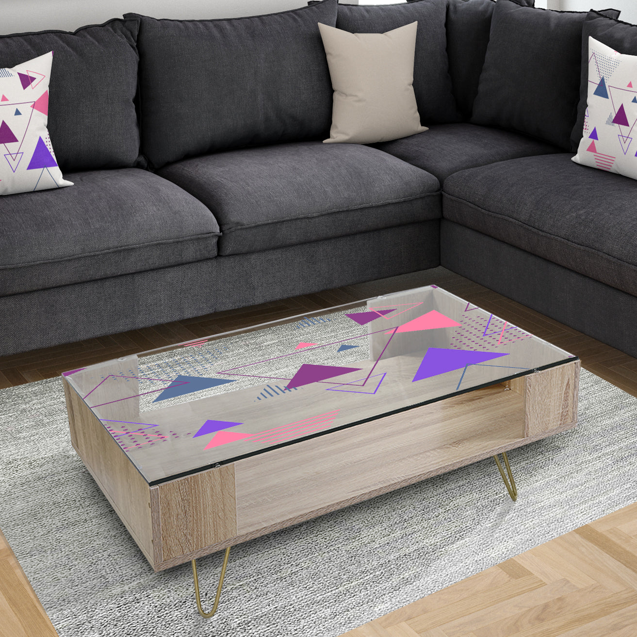 Triangular Spacy Spheres 5 - Modern Coffee Table