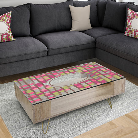 Pink and Green Hexagons - Modern Coffee Table