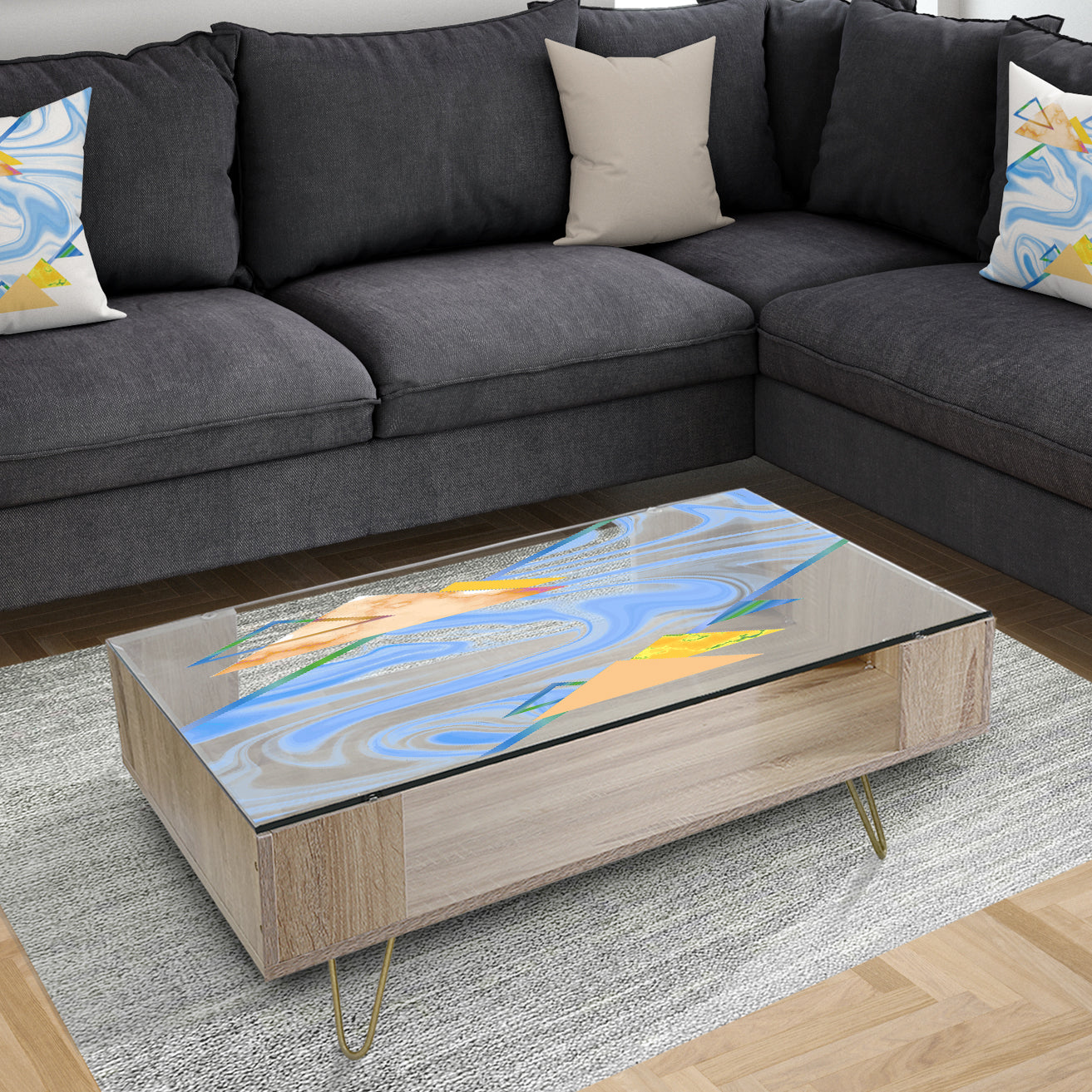Triangular Spacy Spheres 8 - Modern Coffee Table