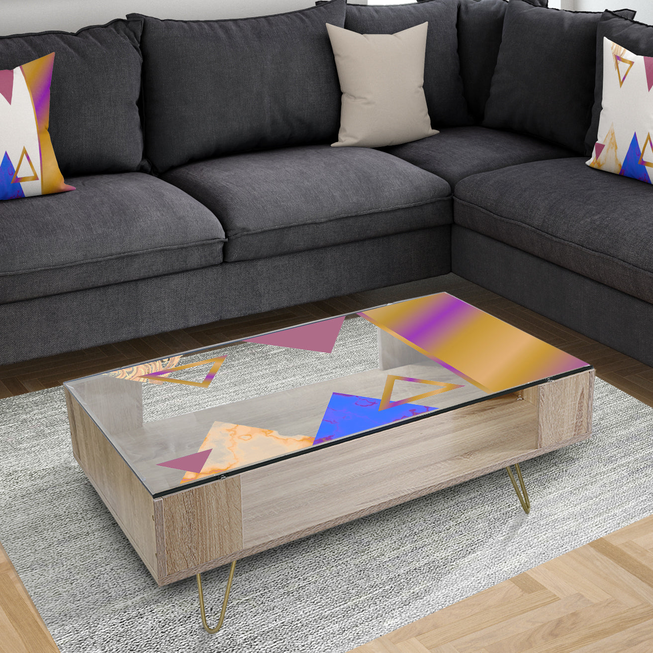 Triangular Spacy Spheres 10 - Modern Coffee Table