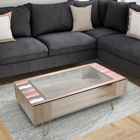 Gold and Pink Frame - Mid-Century Modern Coffee Table