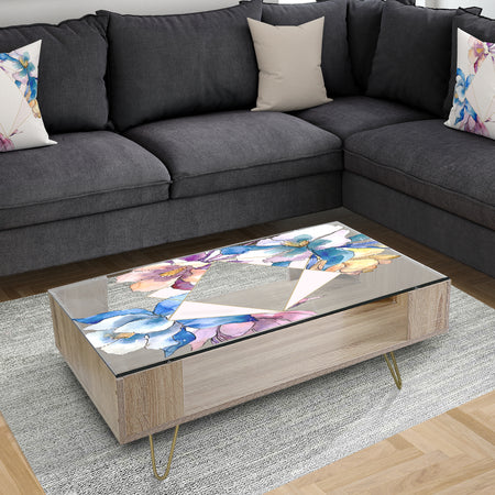 Efflorescent Gold Blue 1 - Traditional Coffee Table