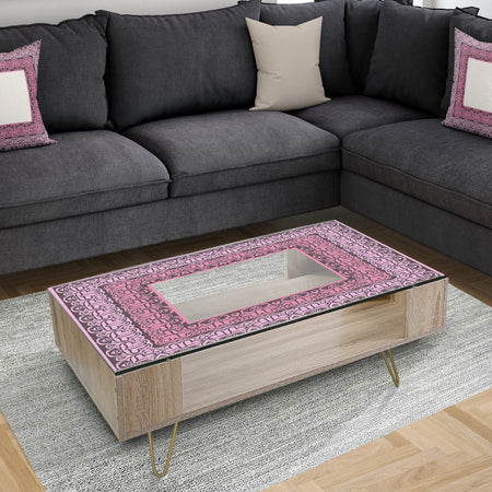 Black and Pink Hearts - Industrial Coffee Table