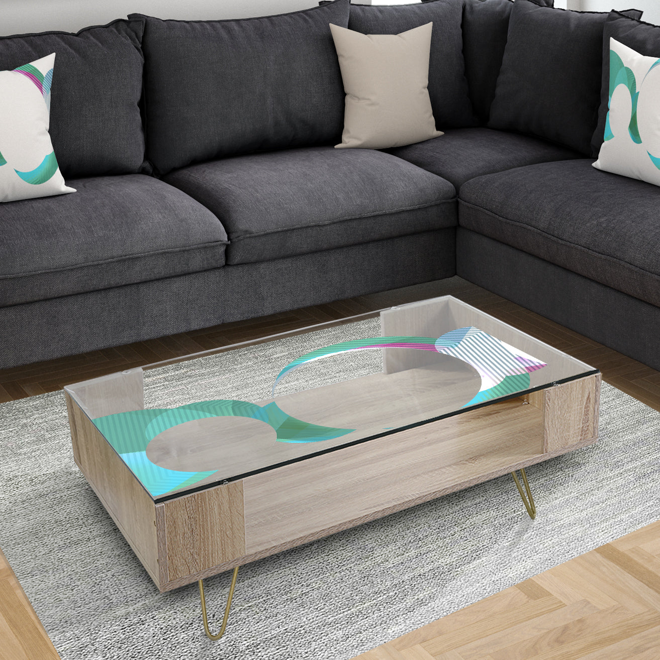 Circular Lacuna 15 - Mid-Century Modern Coffee Table
