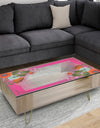 Fuschia Border and Flowers - Mid-Century Modern Coffee Table