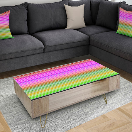 Horizontal Retro Geometrical Pattern II - Glam Coffee Table