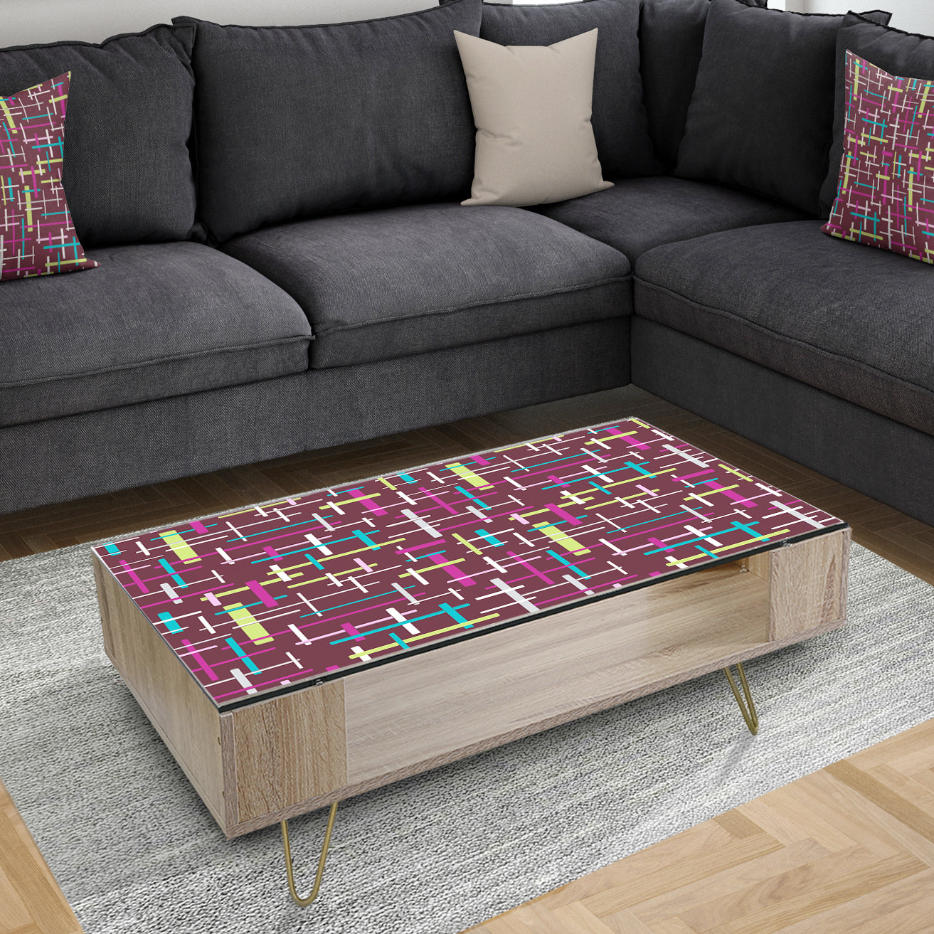Retro Abstract Design XVII - Glam Coffee Table