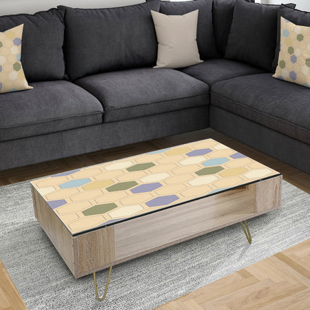 Retro Hexagon PatternX - Glam Coffee Table