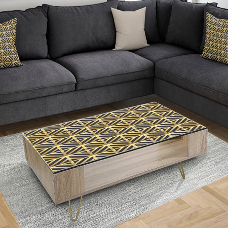 Golden Luxury Metallic Geometrics XIV - Glam Coffee Table