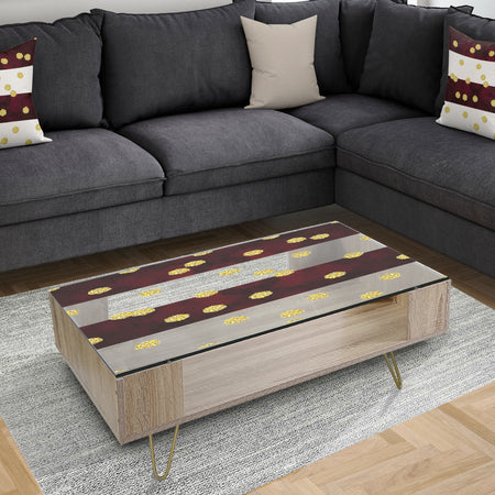 Gold Polka Dot Pattern I - Glam Coffee Table
